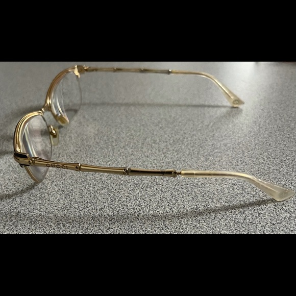 Vintage Authentic Gucci Gold Toned Metal Eyeglasses - Picture 9 of 12